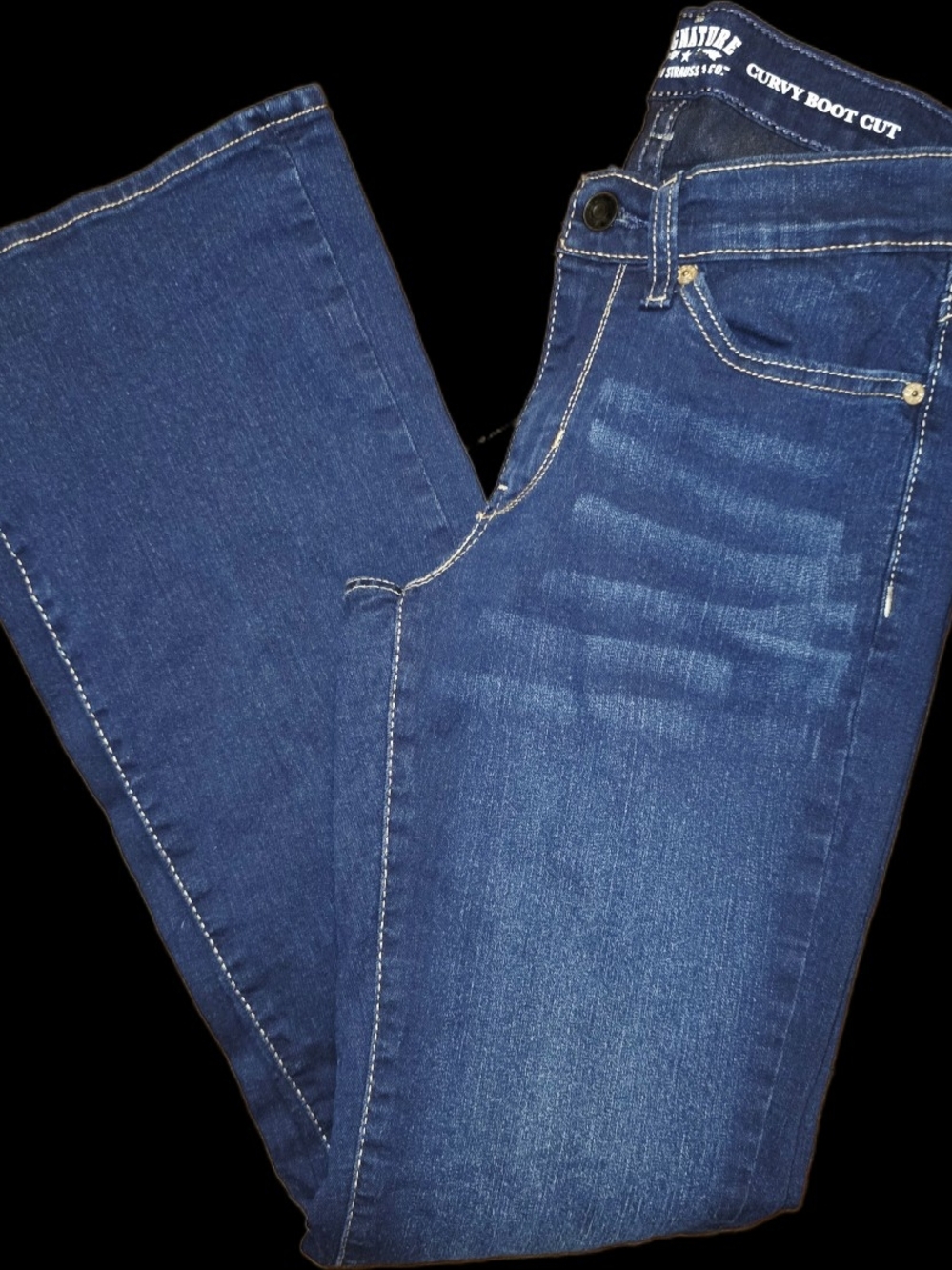 Women's Signature By Levi's Strauss 26 Curvy Bootcut Dark Indigo Jeans